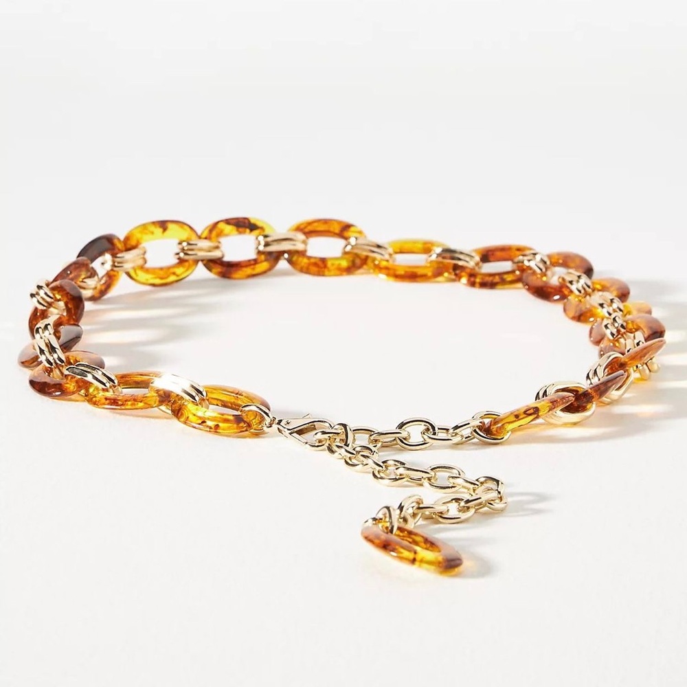 NEW Anthropologie Retro Resin Chain Belt Size XS/S
